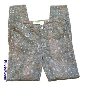 Anthropologie Sz 27 Skinny Boho Western Aztec All Over Print Stretch Jeans